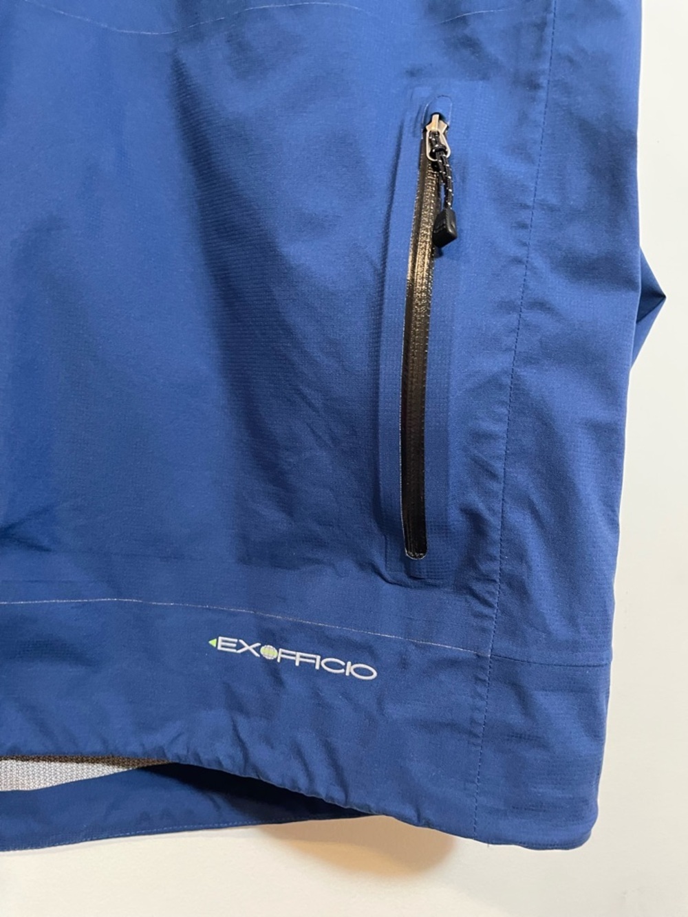ExOfficio Rain Logic Hooded Jacket Mens XL Blue Waterproof Breathable Outdoors - Picture 7 of 13